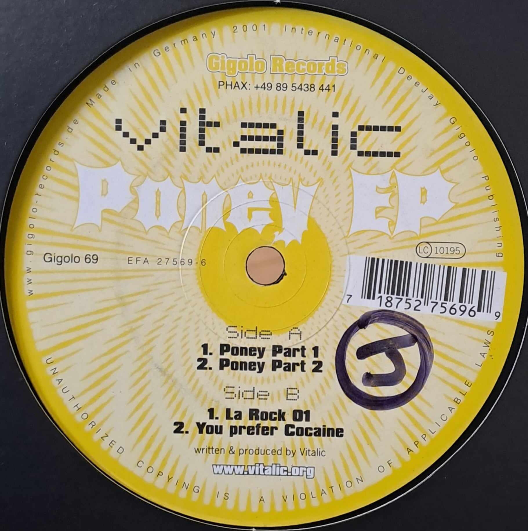 Gigolo 69 (Vitalic – Poney EP) - vinyle electro